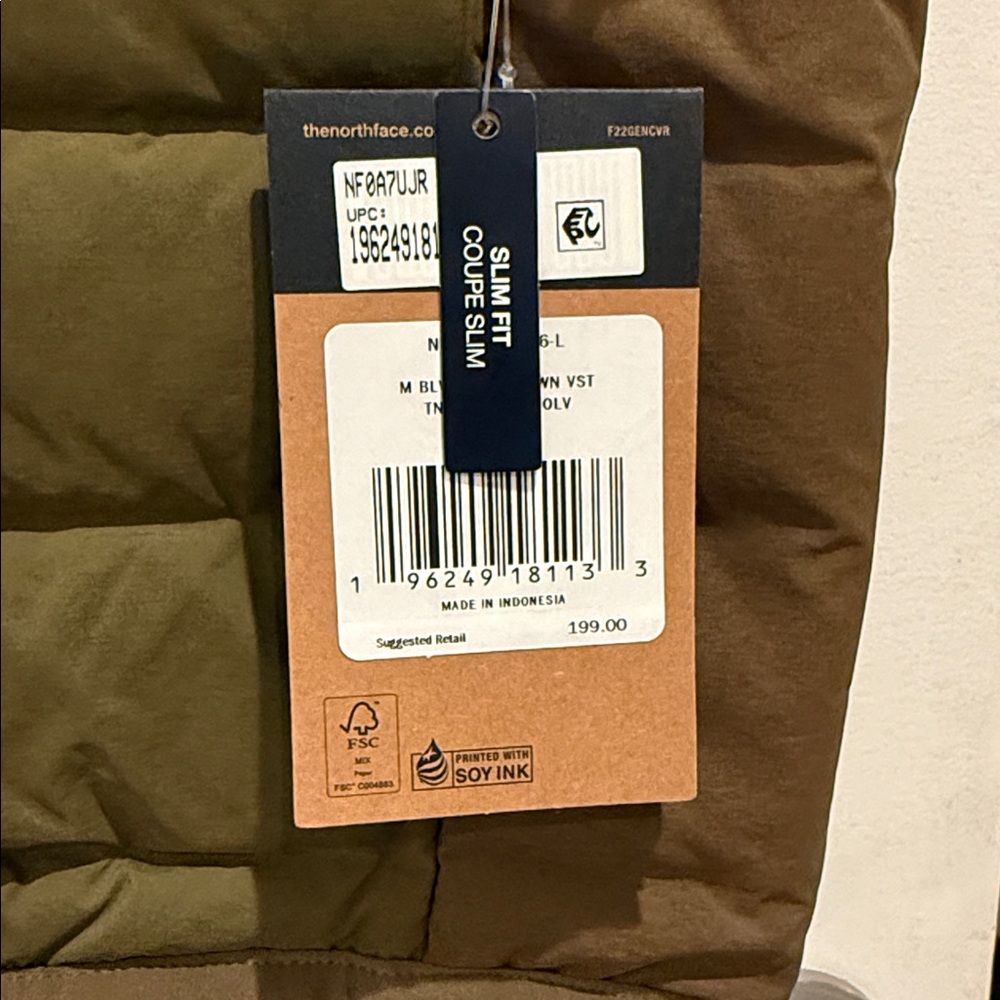 The North Face Black and Brown Lightweight Puffer Vest - Picture 2 of 4